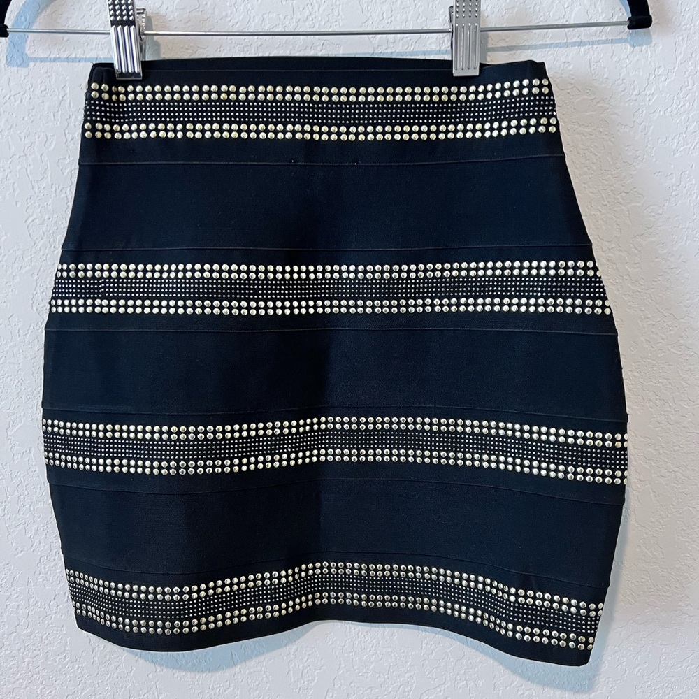 Black Beaded Mini‎ Skirt - Size Small